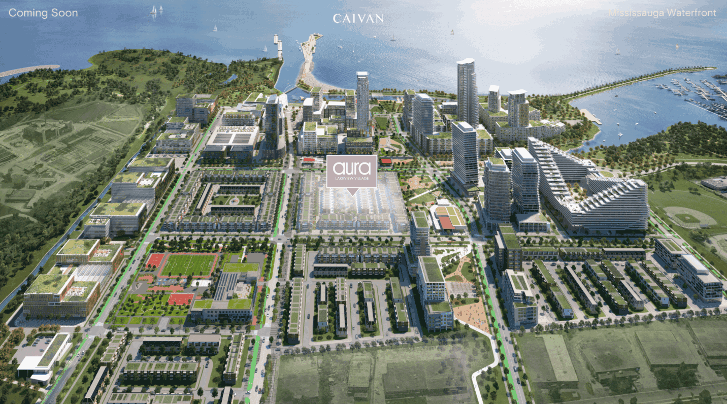 Lakeview Village masterplan aerial view